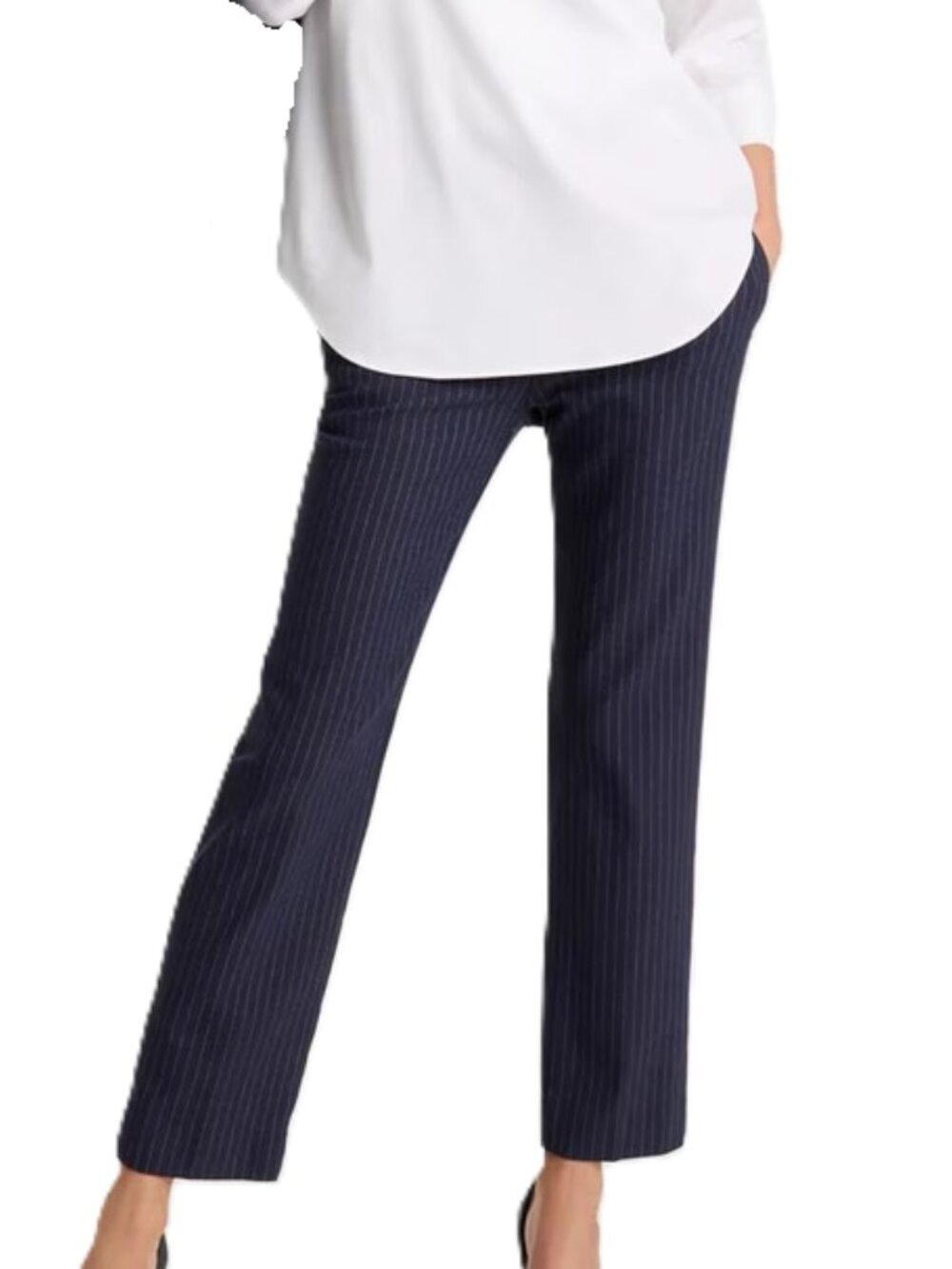 Chico's Black With White Pinstripe Dress Slacks Trousers size 2